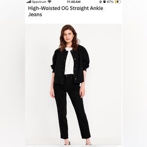 Old Navy High-Waisted OG Black Straight Ankle Jeans-Black NWT